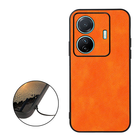 Coque Luxe Cuir Housse Etui B06H pour Vivo T1 5G Orange