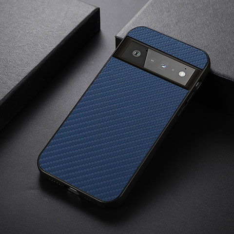 Coque Luxe Cuir Housse Etui B07H pour Google Pixel 6 Pro 5G Bleu