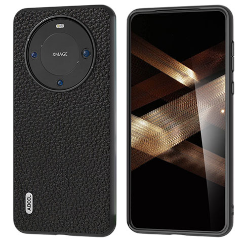 Coque Luxe Cuir Housse Etui B07H pour Huawei Mate 60 Noir