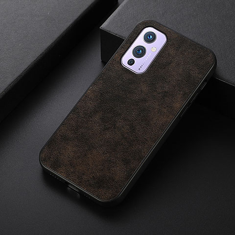 Coque Luxe Cuir Housse Etui B07H pour OnePlus 9 5G Marron