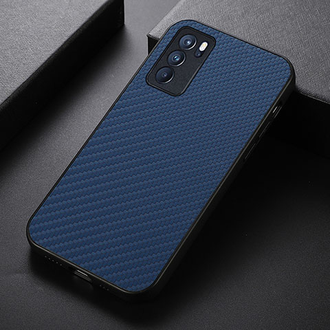 Coque Luxe Cuir Housse Etui B07H pour Oppo Reno6 Pro 5G India Bleu