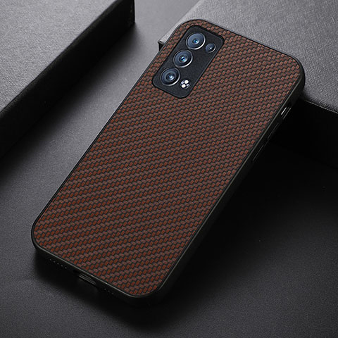 Coque Luxe Cuir Housse Etui B07H pour Oppo Reno6 Pro 5G Marron