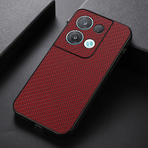 Coque Luxe Cuir Housse Etui B07H pour Oppo Reno8 5G Rouge