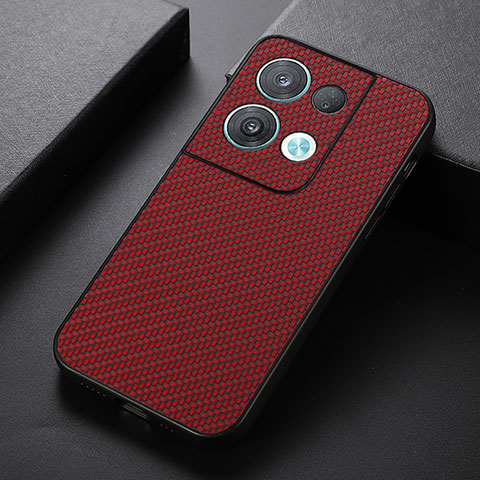 Coque Luxe Cuir Housse Etui B07H pour Oppo Reno8 Pro+ Plus 5G Rouge