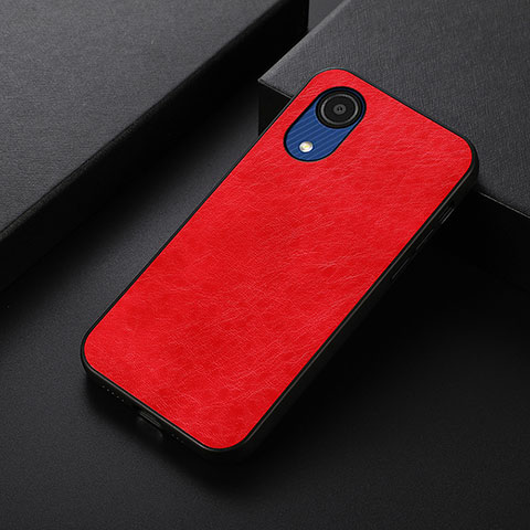 Coque Luxe Cuir Housse Etui B07H pour Samsung Galaxy A03 Core Rouge