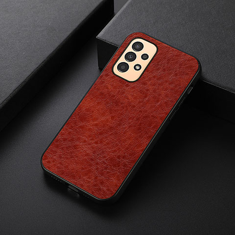 Coque Luxe Cuir Housse Etui B07H pour Samsung Galaxy A13 4G Marron