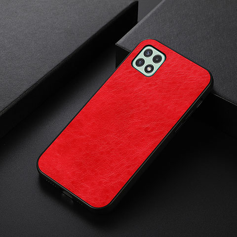 Coque Luxe Cuir Housse Etui B07H pour Samsung Galaxy A22 5G Rouge