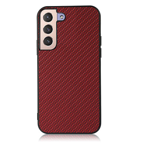 Coque Luxe Cuir Housse Etui B07H pour Samsung Galaxy S21 Plus 5G Rouge