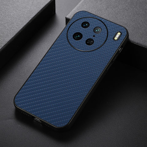 Coque Luxe Cuir Housse Etui B07H pour Vivo X90 Pro 5G Bleu