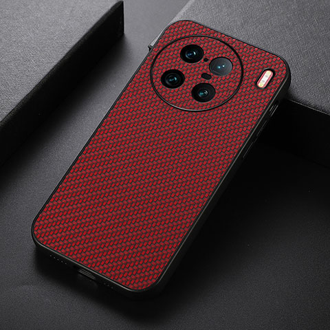 Coque Luxe Cuir Housse Etui B07H pour Vivo X90 Pro+ Plus 5G Rouge