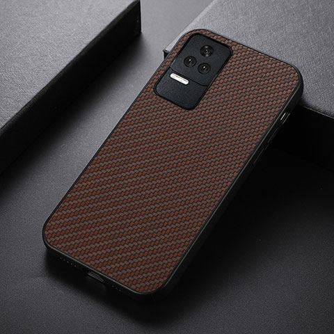 Coque Luxe Cuir Housse Etui B07H pour Xiaomi Poco F4 5G Marron