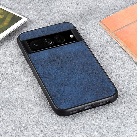 Coque Luxe Cuir Housse Etui B08H pour Google Pixel 7 Pro 5G Bleu