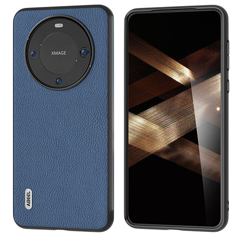 Coque Luxe Cuir Housse Etui B08H pour Huawei Mate 60 Bleu