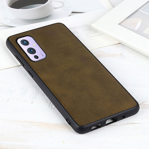 Coque Luxe Cuir Housse Etui B08H pour OnePlus 9 5G Vert