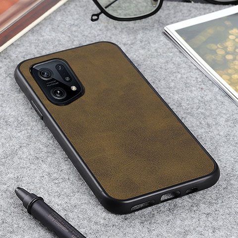 Coque Luxe Cuir Housse Etui B08H pour Oppo Find X5 5G Vert