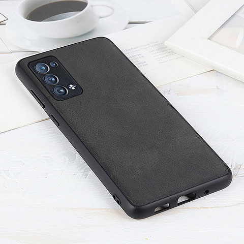 Coque Luxe Cuir Housse Etui B08H pour Oppo Reno6 Pro 5G Noir