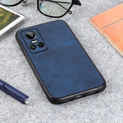 Coque Luxe Cuir Housse Etui B08H pour Realme GT Neo3 5G Bleu