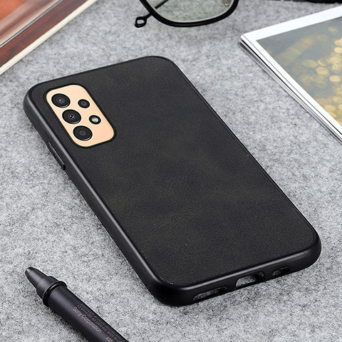 Coque Luxe Cuir Housse Etui B08H pour Samsung Galaxy A13 4G Noir