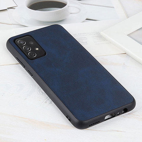 Coque Luxe Cuir Housse Etui B08H pour Samsung Galaxy A72 4G Bleu