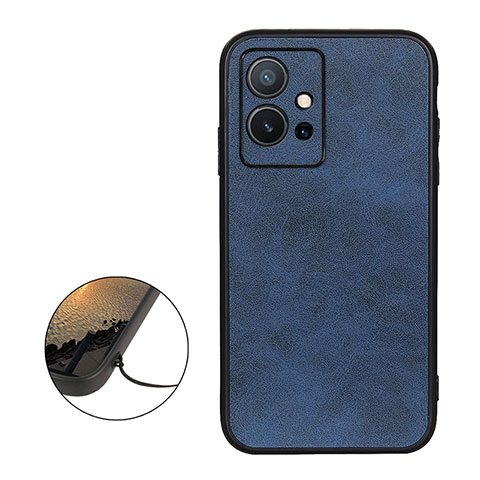 Coque Luxe Cuir Housse Etui B08H pour Vivo T1 5G India Bleu