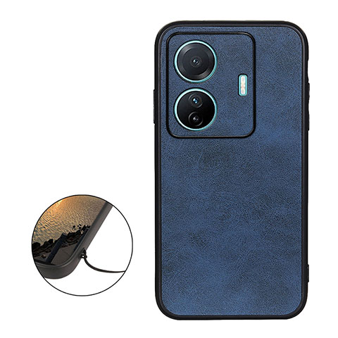 Coque Luxe Cuir Housse Etui B08H pour Vivo T1 Pro 5G Bleu