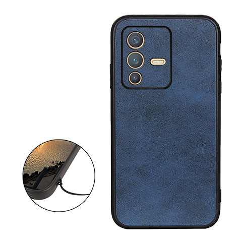 Coque Luxe Cuir Housse Etui B08H pour Vivo V23 5G Bleu