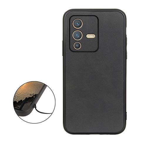 Coque Luxe Cuir Housse Etui B08H pour Vivo V23 5G Noir