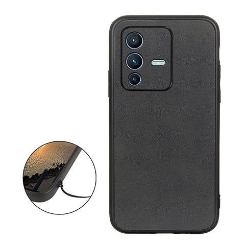 Coque Luxe Cuir Housse Etui B08H pour Vivo V23 Pro 5G Noir