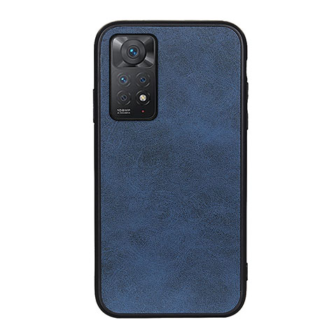 Coque Luxe Cuir Housse Etui B08H pour Xiaomi Redmi Note 11 Pro 4G Bleu