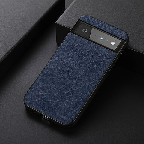 Coque Luxe Cuir Housse Etui B09H pour Google Pixel 6 5G Bleu