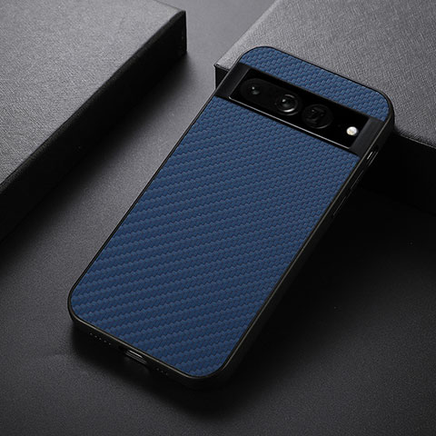 Coque Luxe Cuir Housse Etui B09H pour Google Pixel 7 Pro 5G Bleu