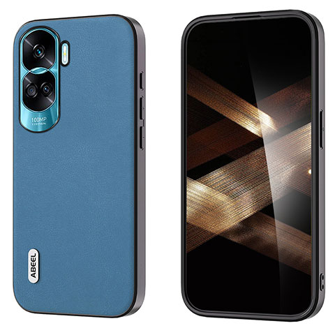 Coque Luxe Cuir Housse Etui BH1 pour Huawei Honor 90 Lite 5G Bleu