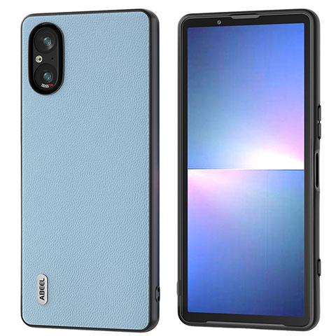 Coque Luxe Cuir Housse Etui BH1 pour Sony Xperia 5 V Bleu Clair