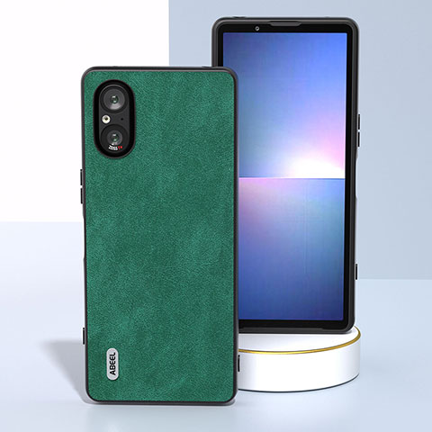 Coque Luxe Cuir Housse Etui BH2 pour Sony Xperia 5 V Vert