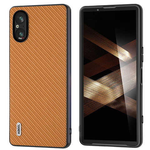 Coque Luxe Cuir Housse Etui BH3 pour Sony Xperia 5 V Brun Clair