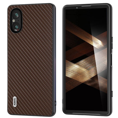 Coque Luxe Cuir Housse Etui BH3 pour Sony Xperia 5 V Marron