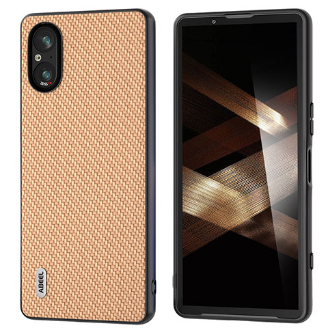 Coque Luxe Cuir Housse Etui BH3 pour Sony Xperia 5 V Or