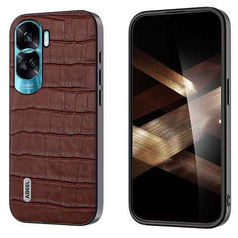 Coque Luxe Cuir Housse Etui BH4 pour Huawei Honor 90 Lite 5G Marron