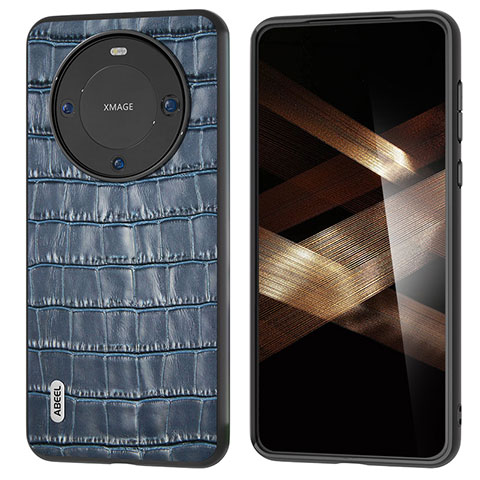 Coque Luxe Cuir Housse Etui BH4 pour Huawei Mate 60 Bleu