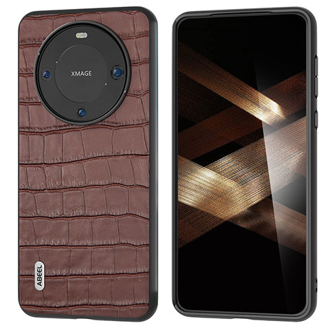 Coque Luxe Cuir Housse Etui BH4 pour Huawei Mate 60 Marron