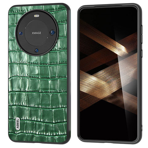 Coque Luxe Cuir Housse Etui BH4 pour Huawei Mate 60 Pro Vert