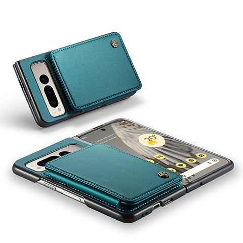 Coque Luxe Cuir Housse Etui C01S pour Google Pixel Fold 5G Vert