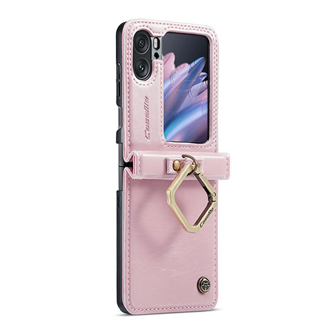 Coque Luxe Cuir Housse Etui C01S pour Oppo Find N2 Flip 5G Or Rose