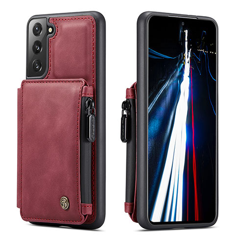 Coque Luxe Cuir Housse Etui C01S pour Samsung Galaxy S22 5G Rouge