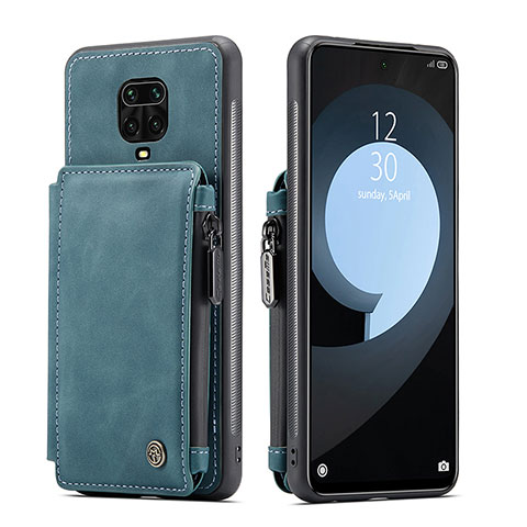 Coque Luxe Cuir Housse Etui C01S pour Xiaomi Redmi Note 9 Pro Max Bleu