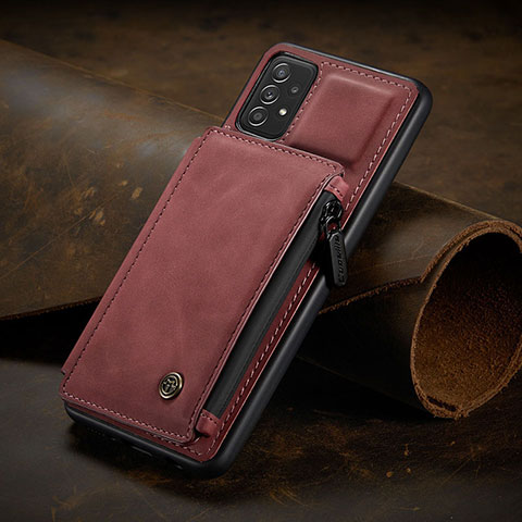 Coque Luxe Cuir Housse Etui C02S pour Samsung Galaxy A52 4G Rouge