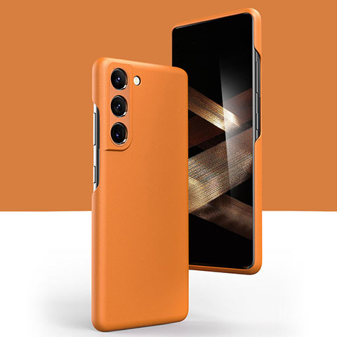 Coque Luxe Cuir Housse Etui C04 pour Samsung Galaxy S25 Plus 5G Orange