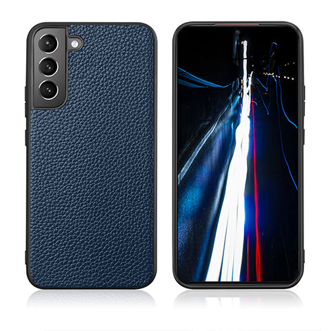 Coque Luxe Cuir Housse Etui C08 pour Samsung Galaxy S22 Plus 5G Bleu