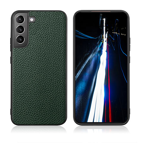 Coque Luxe Cuir Housse Etui C08 pour Samsung Galaxy S22 Plus 5G Vert