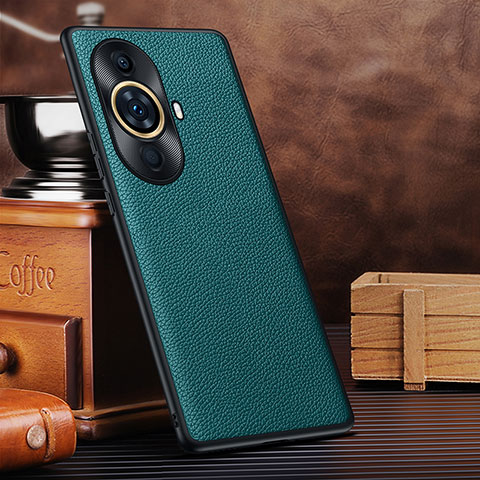 Coque Luxe Cuir Housse Etui DL1 pour Huawei Nova 11 Pro Cyan